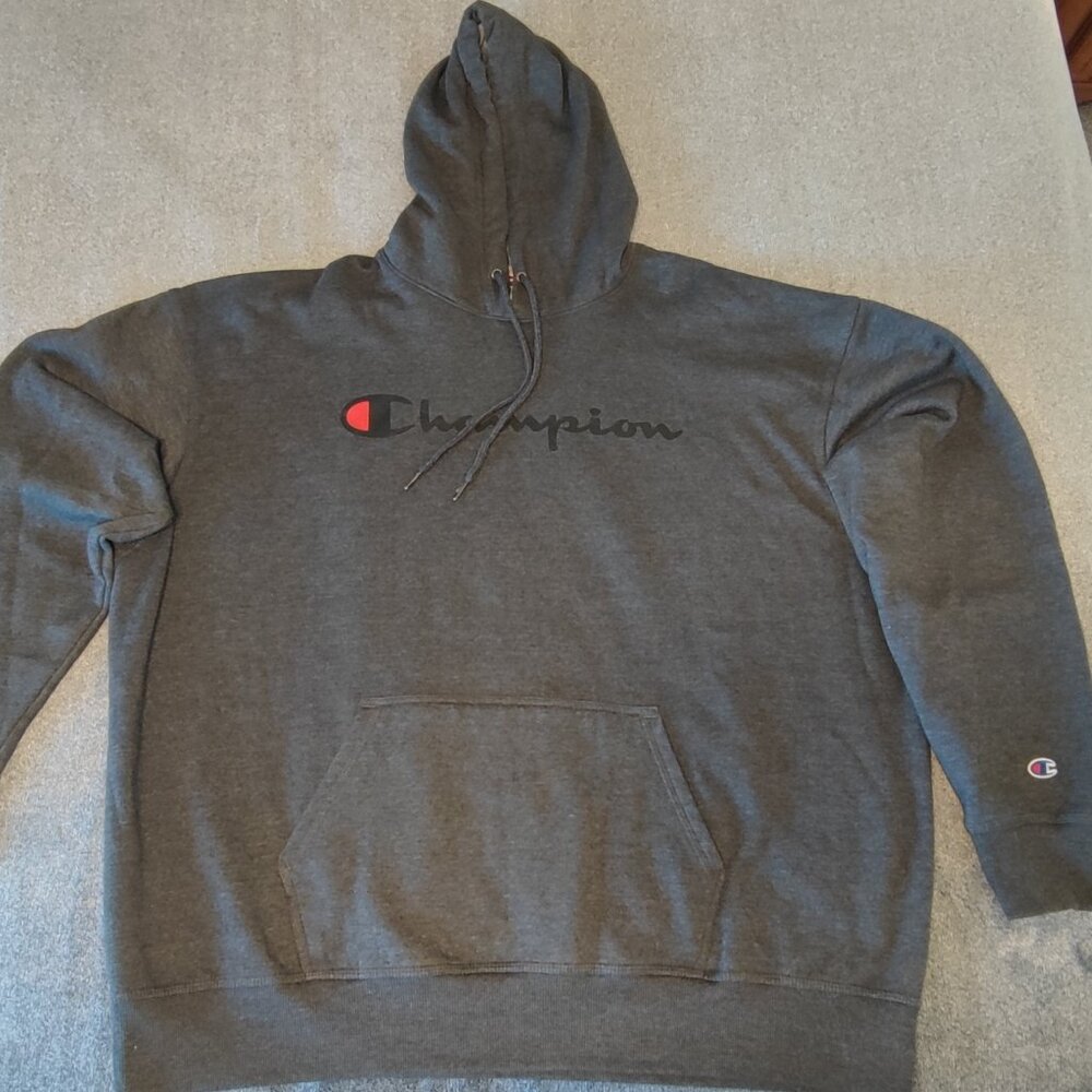 Champion Men’s Hoodie Size 2XL Dark Gray Pullover Classic Logo